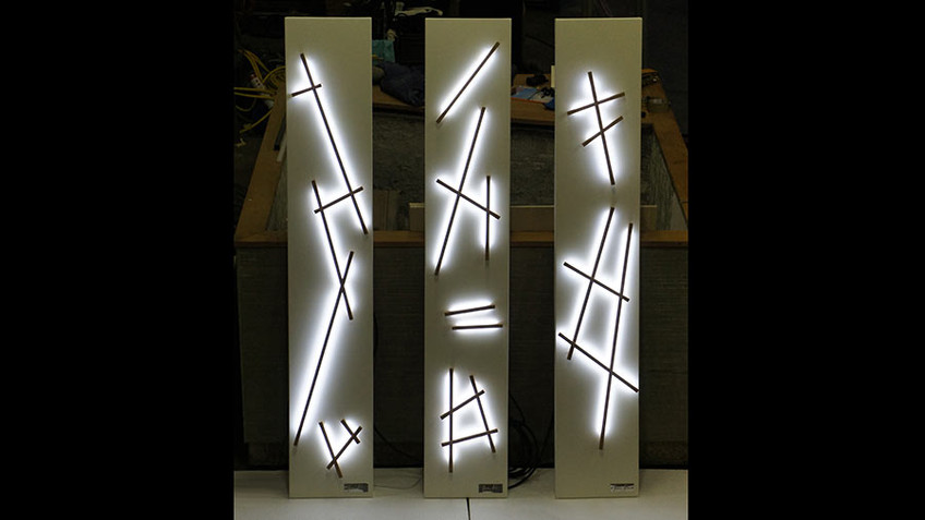 Triptic - mikado - sculpture murale lumineuse