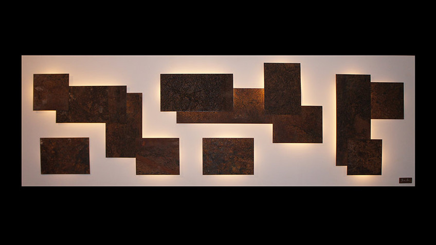 Tableau lumineux en acier corten