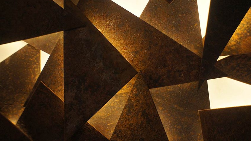 Sculpture murale lumineuse - corten - wall art