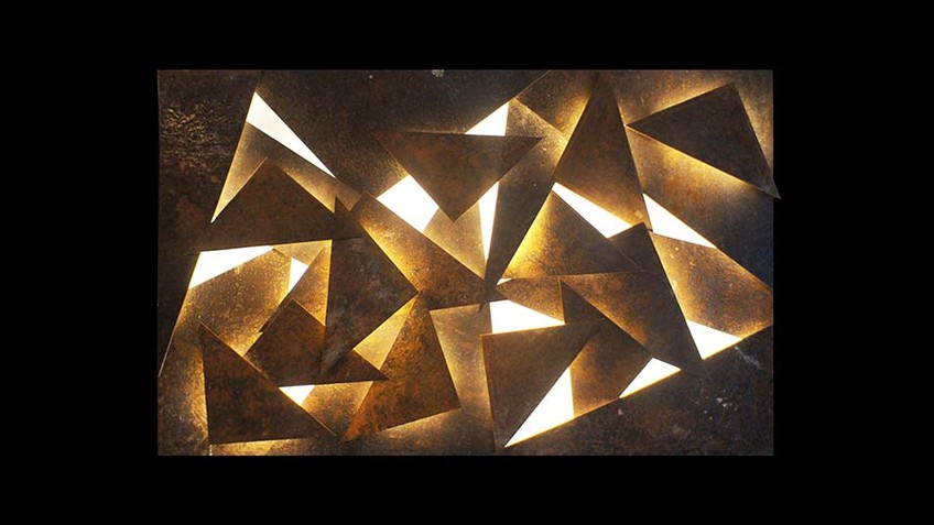 Sculpture murale lumineuse - corten - wall art